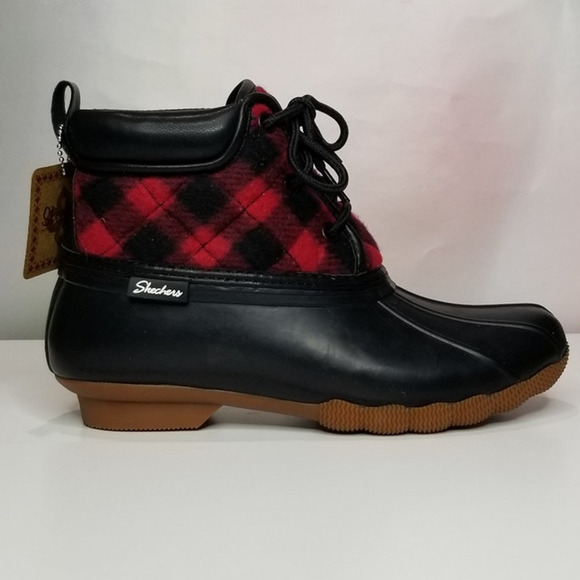 SKECHERS Women's Pond - Good Plaid Duck Boots Size 6 NWT - Picture 4 of 8